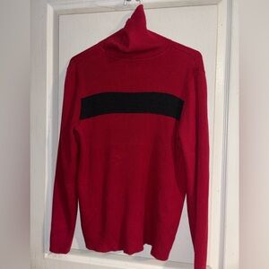 Ralph Lauren Red and Black Turtle Neck Sweater.